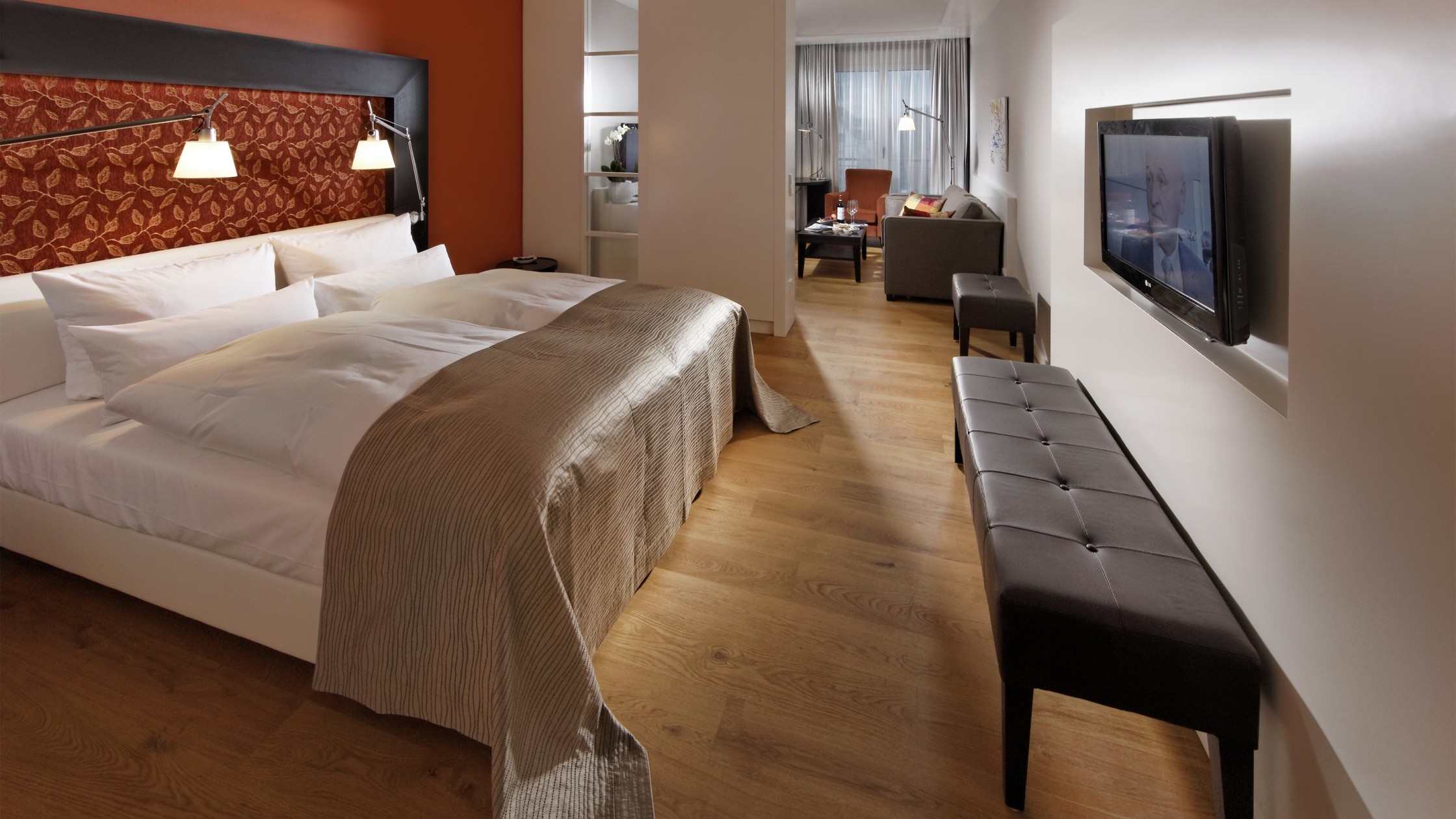 Zimmer mit Schlaf und Wohnraum