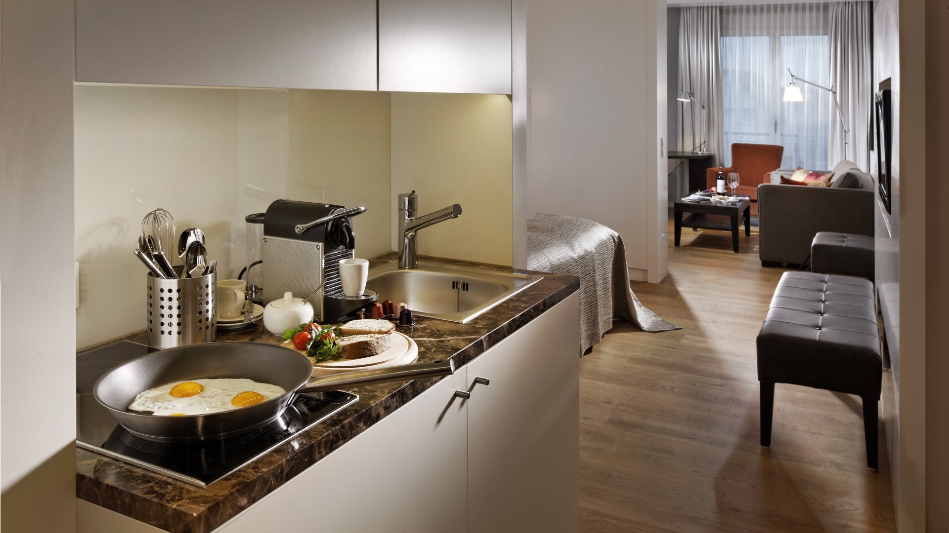 Küchenzeile im Zimmer